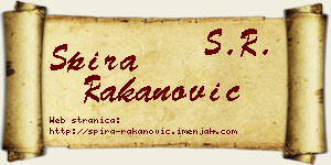 Spira Rakanović vizit kartica